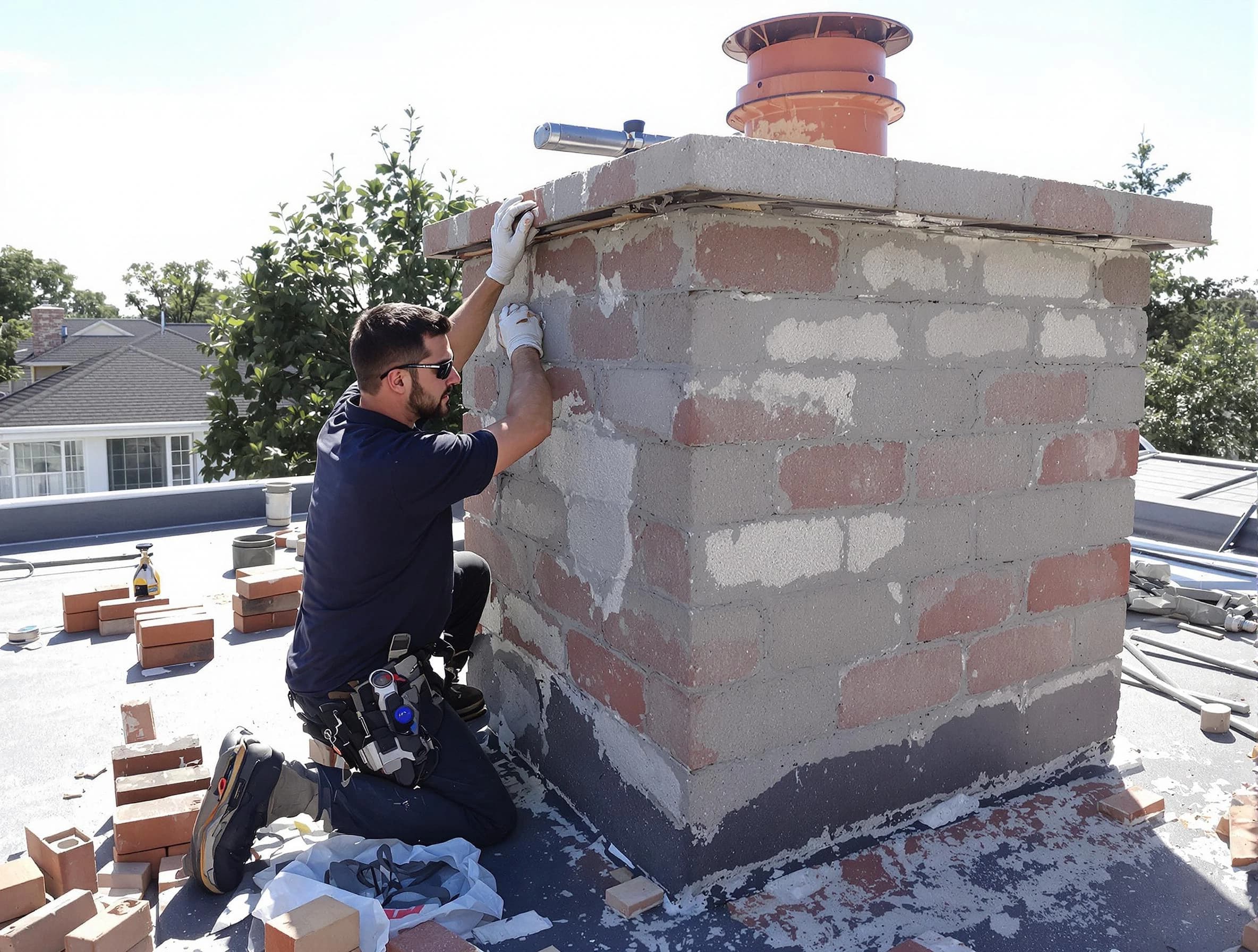 Advanced chimney repair process by West Deer Chimney Sweep in West Deer, PA