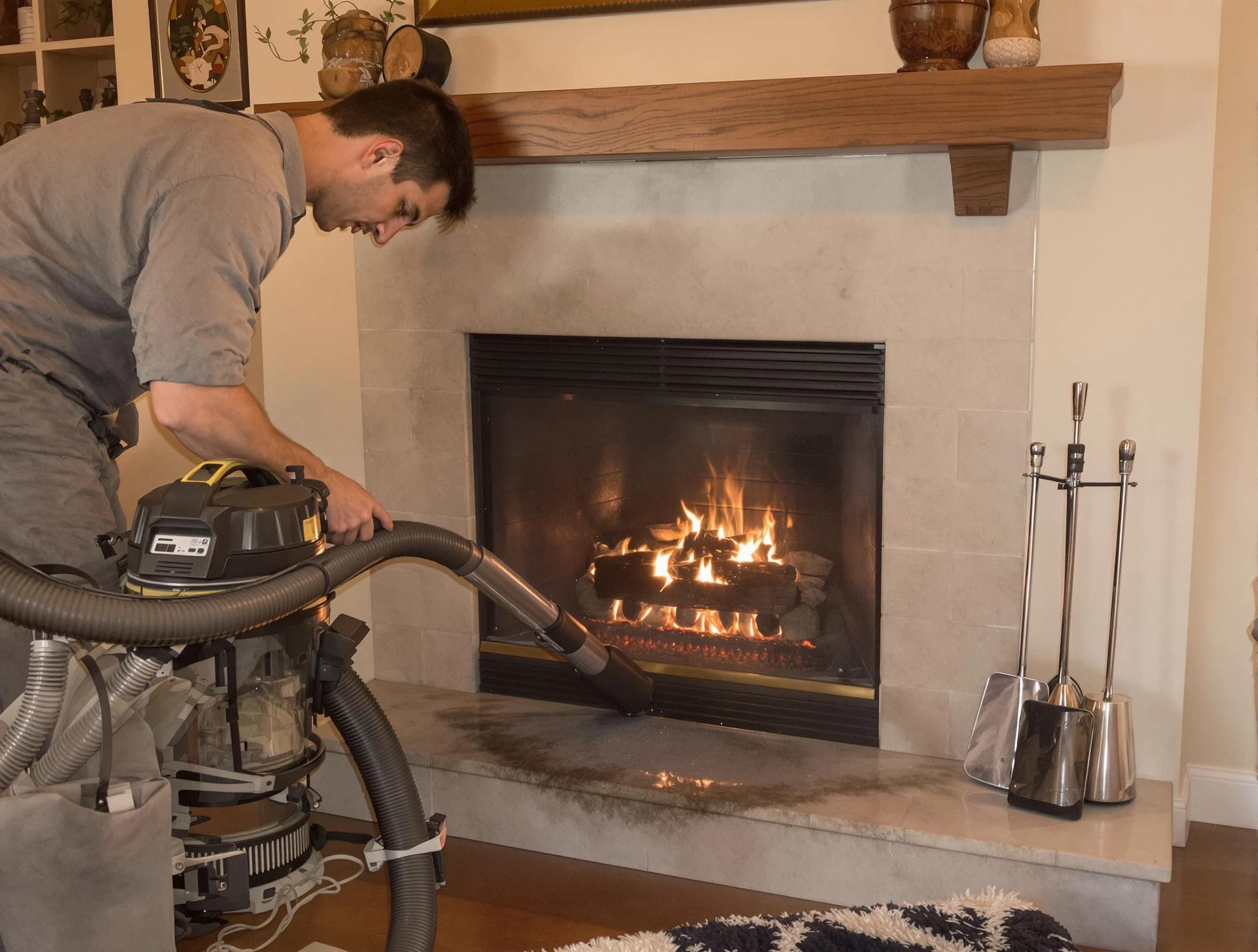 Routine fireplace upkeep by West Deer Chimney Sweep in West Deer, PA