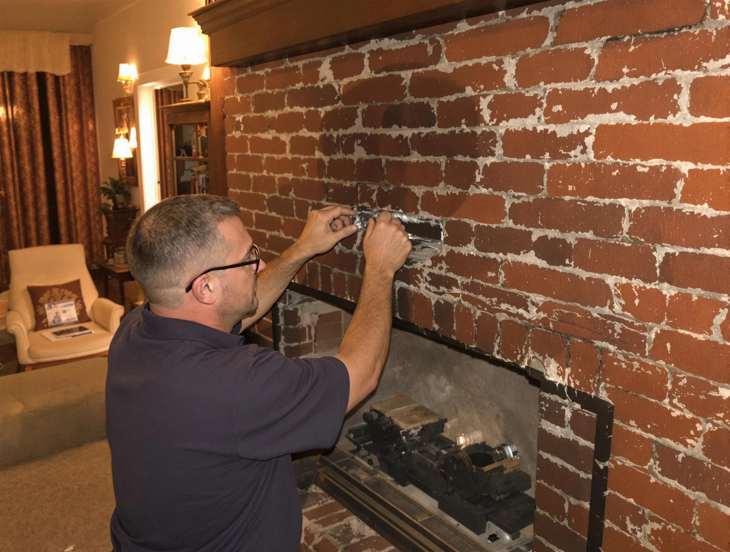 West Deer Chimney Sweep expert fixing a fireplace in West Deer, PA