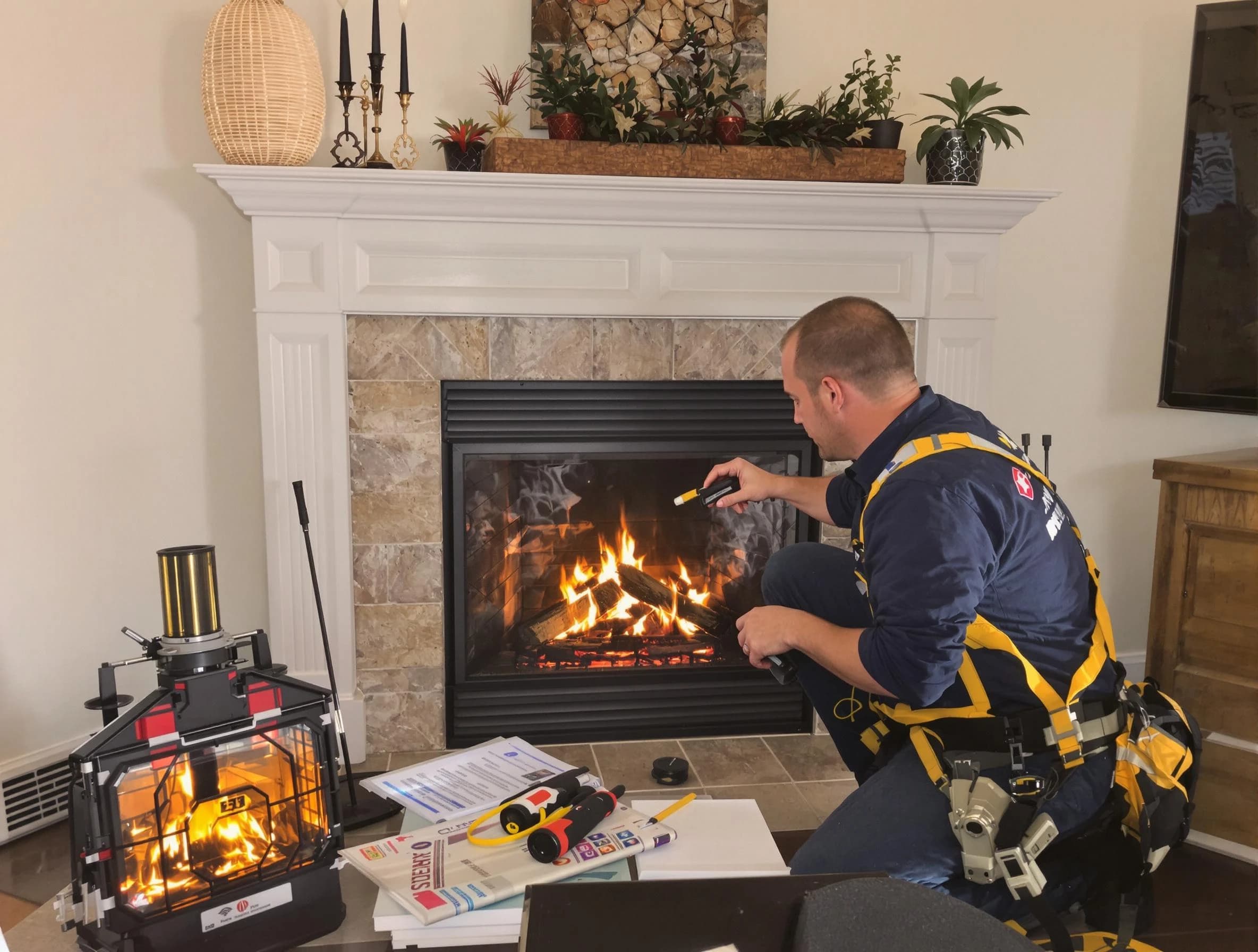 Safety-focused fireplace inspection by West Deer Chimney Sweep in West Deer, PA