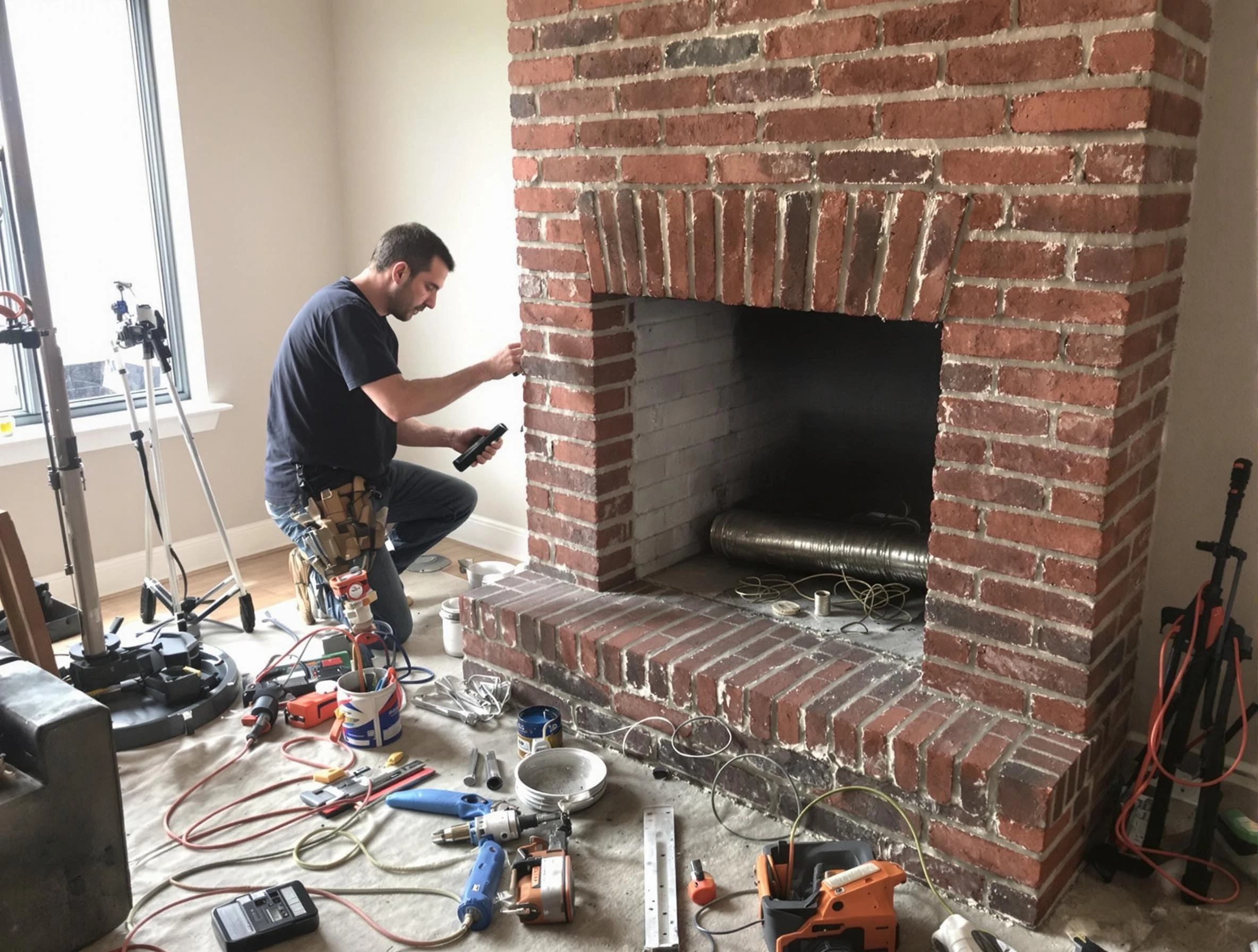 West Deer Chimney Sweep specialist finalizing chimney liner service in West Deer, PA