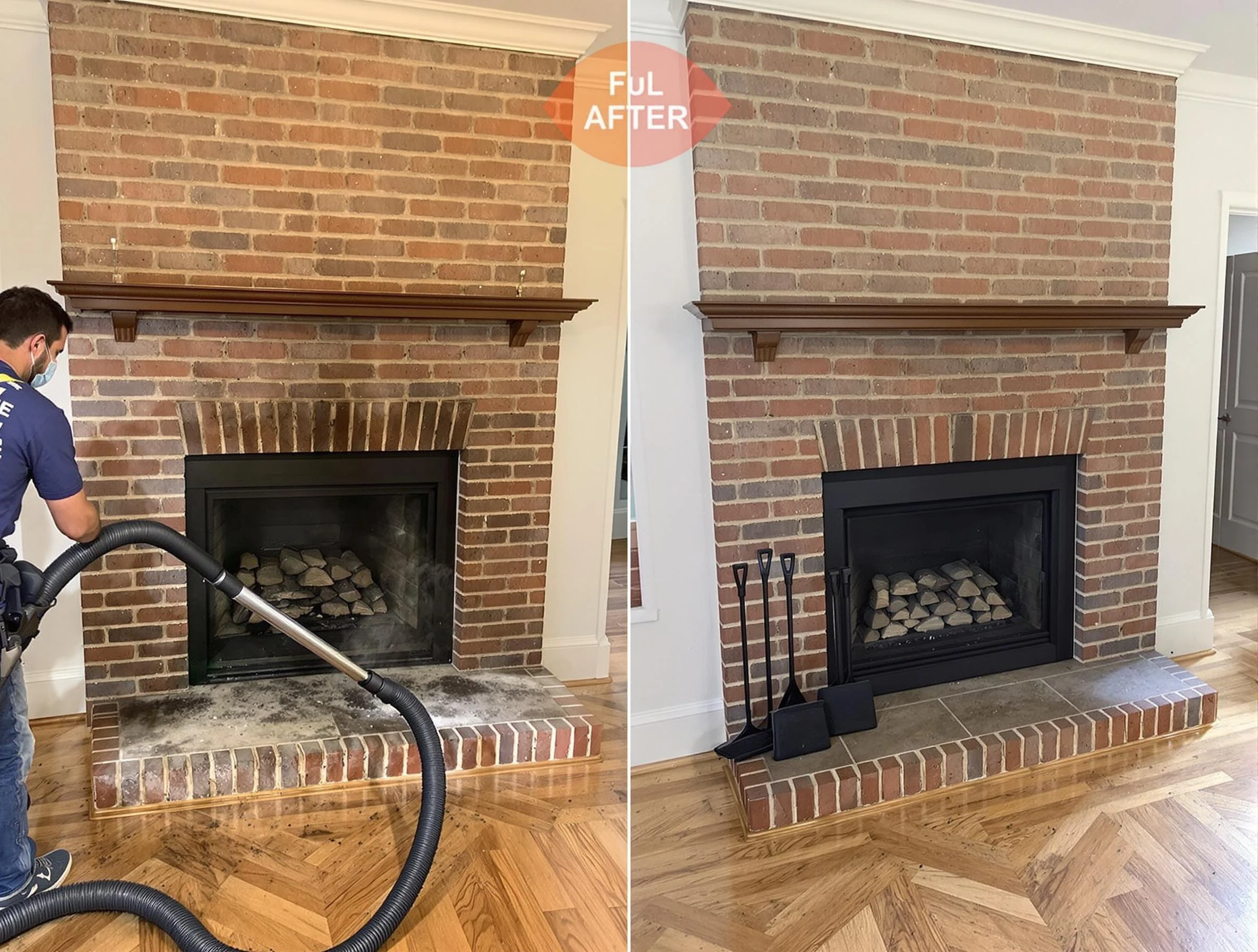 West Deer Chimney Sweep carefully sanitizing a fireplace in West Deer, PA