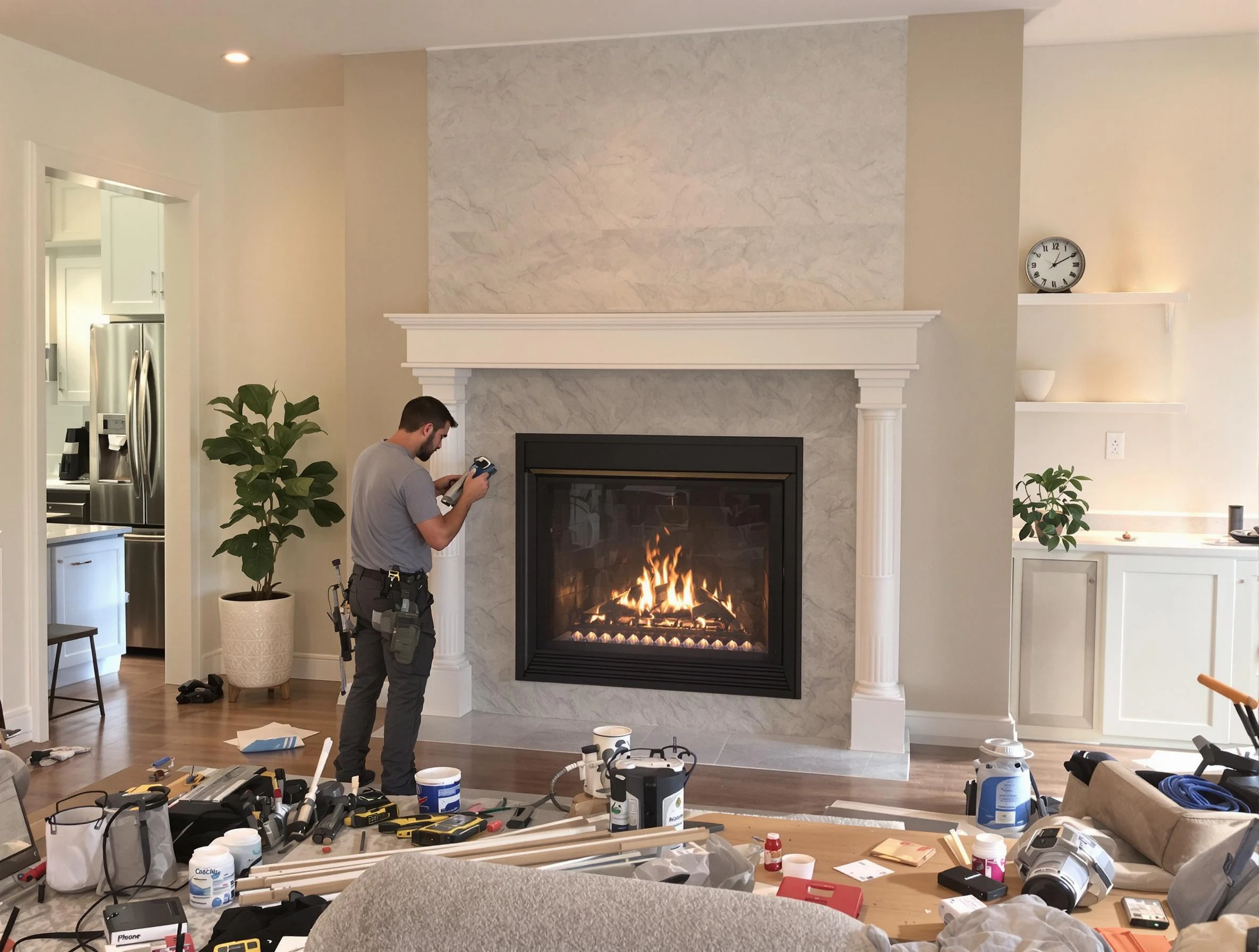 Newly installed fireplace by West Deer Chimney Sweep in West Deer, PA