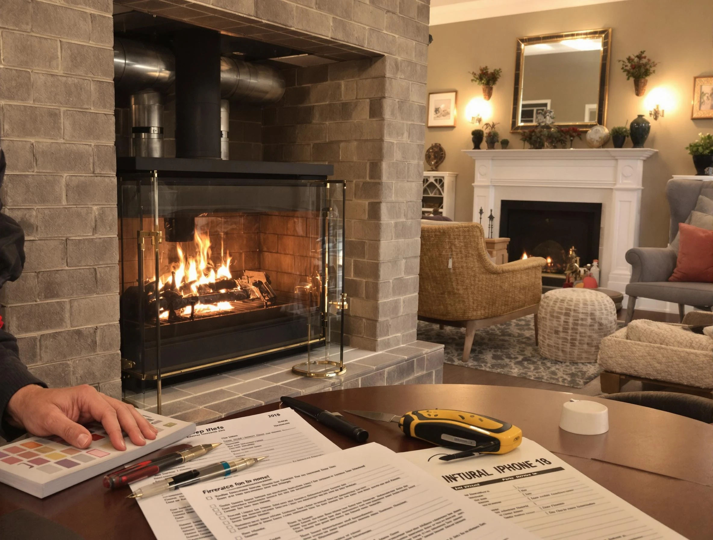 West Deer Chimney Sweep verifying fireplace safety measures in West Deer, PA
