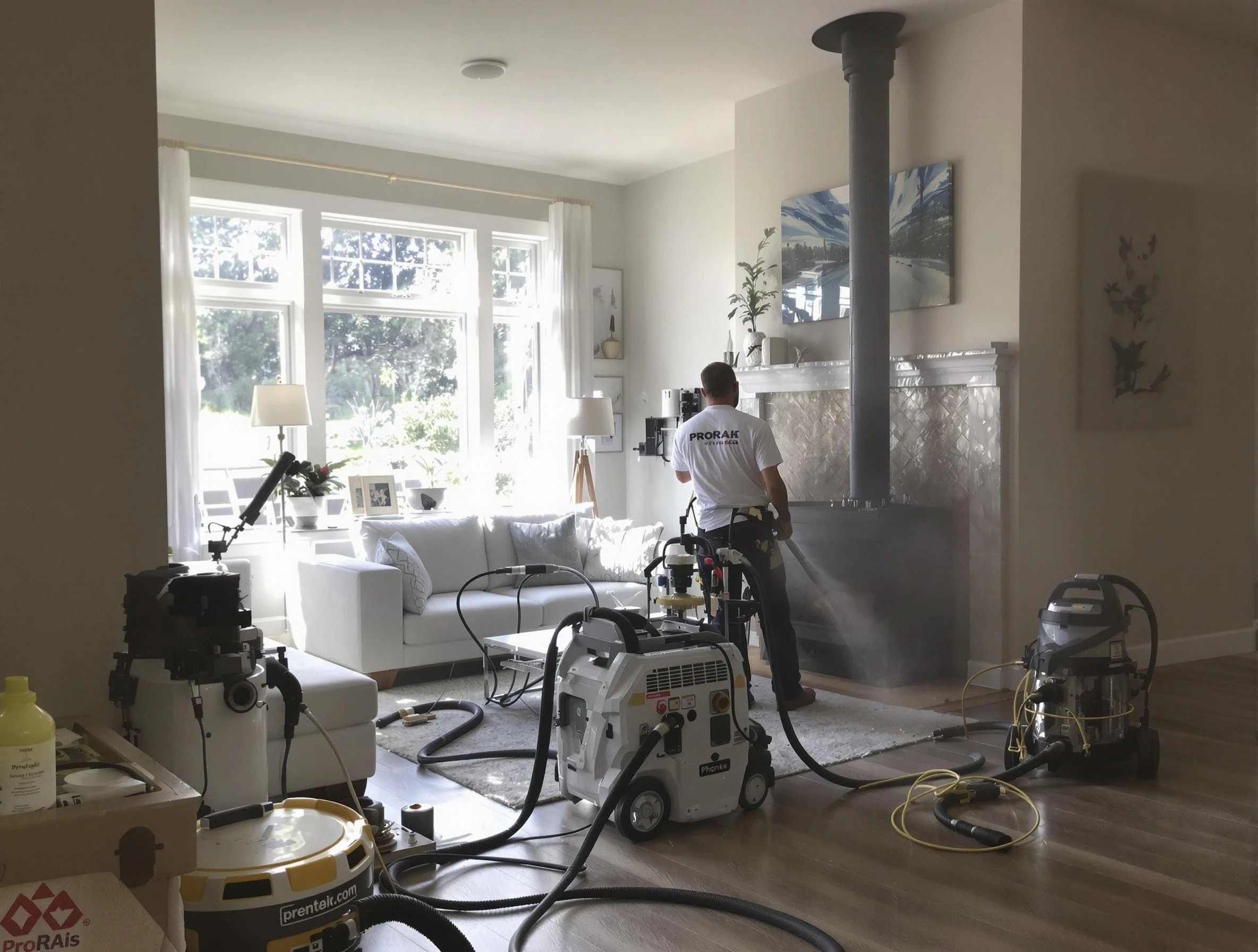 Soot removal service by West Deer Chimney Sweep for a fireplace in West Deer, PA